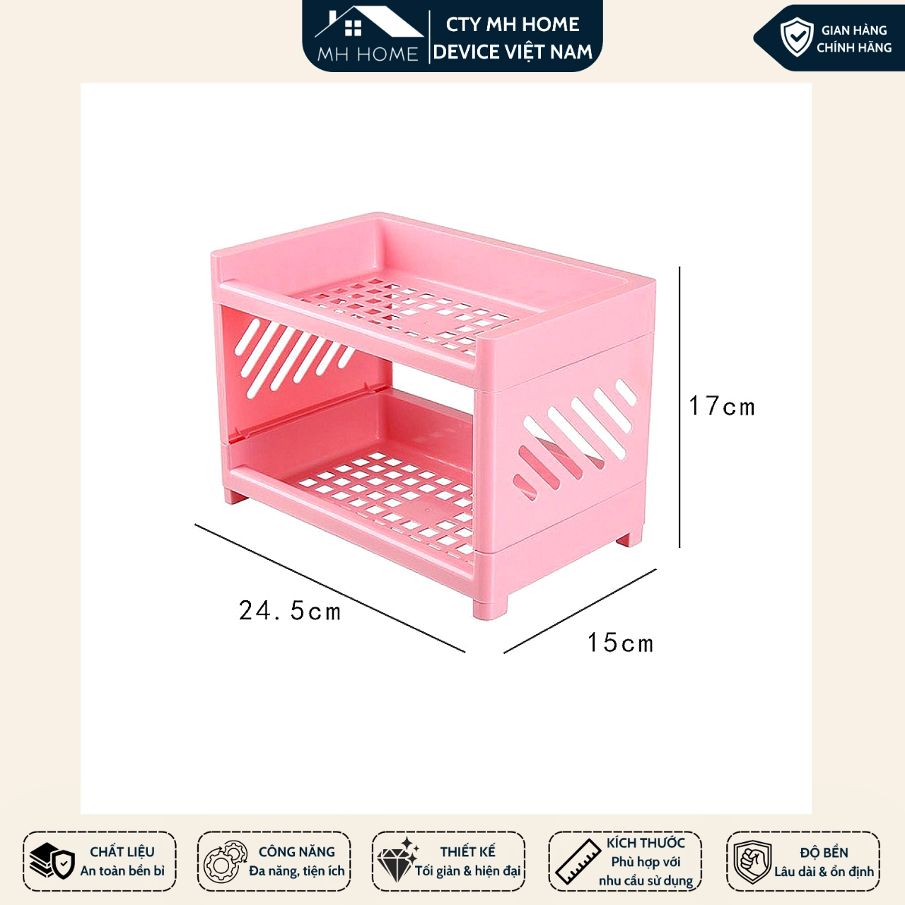 Kệ Nhựa Mini 2 Tầng Hàn Quốc Đựng Đồ Đa Năng Siêu Xinh Kệ Xếp Gọn Trang Trí Để Bàn Đồ